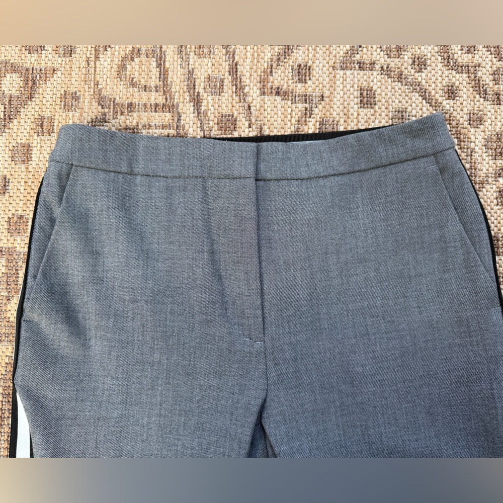 Zara Gray Plaid Trousers with Black and White Side Stripe - Picture 3 of 13